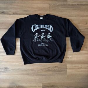 Grateful Dead Junk Food Black Classic Retro Crewneck Unisex Sweatshirt Size XL